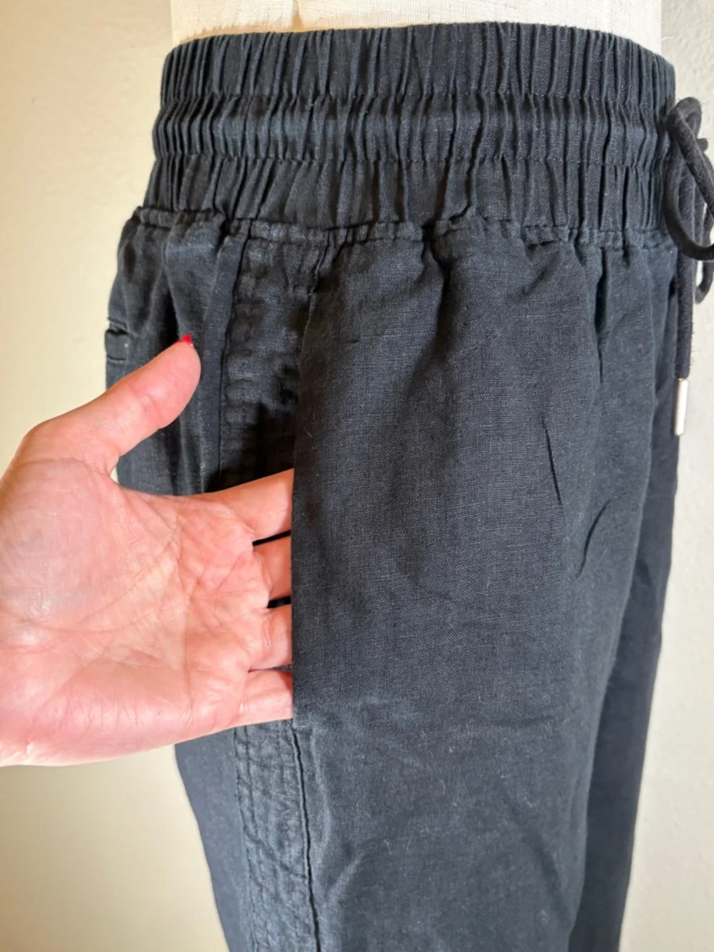 Quince Black 100% European Linen Wide-Leg Pants Size Small - Picture 6 of 9